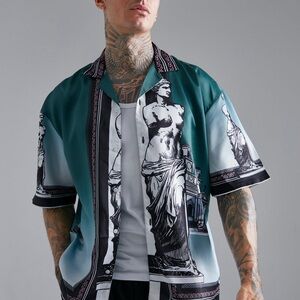 Satin Button-Up Shirt